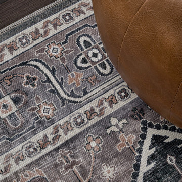 Alacati Ogee Medallion Washable Area Rug